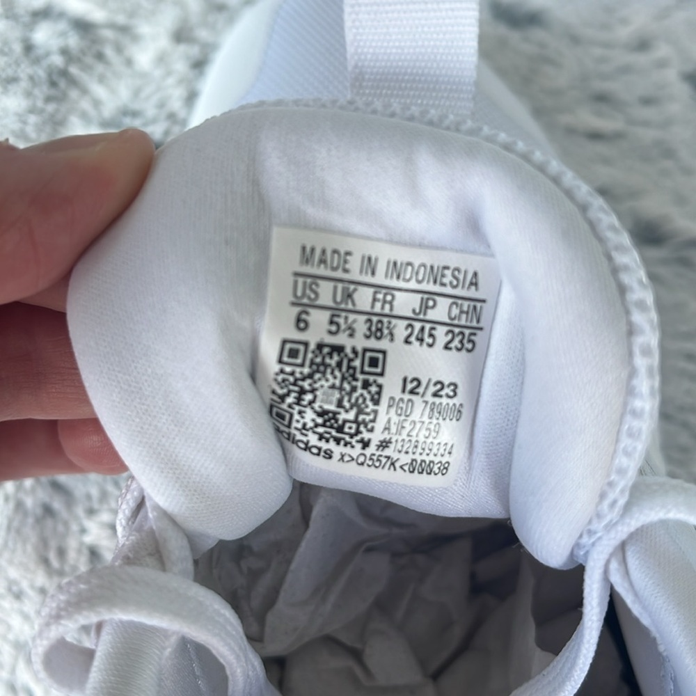 Youth 6 Adidas X_PLRPHASE J White on White Running Shoes - Picture 4 of 11